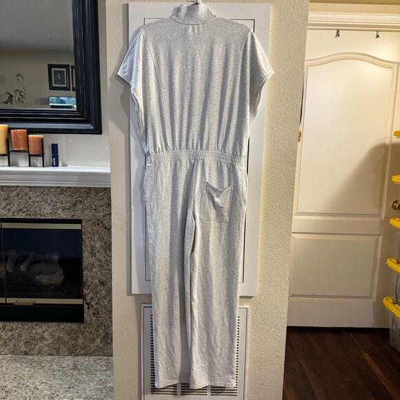 Anthropologie SUNDAYS Derby Jumpsuit 1/4 Zip Light Heather Grey Size Large - Picture 9 of 14
